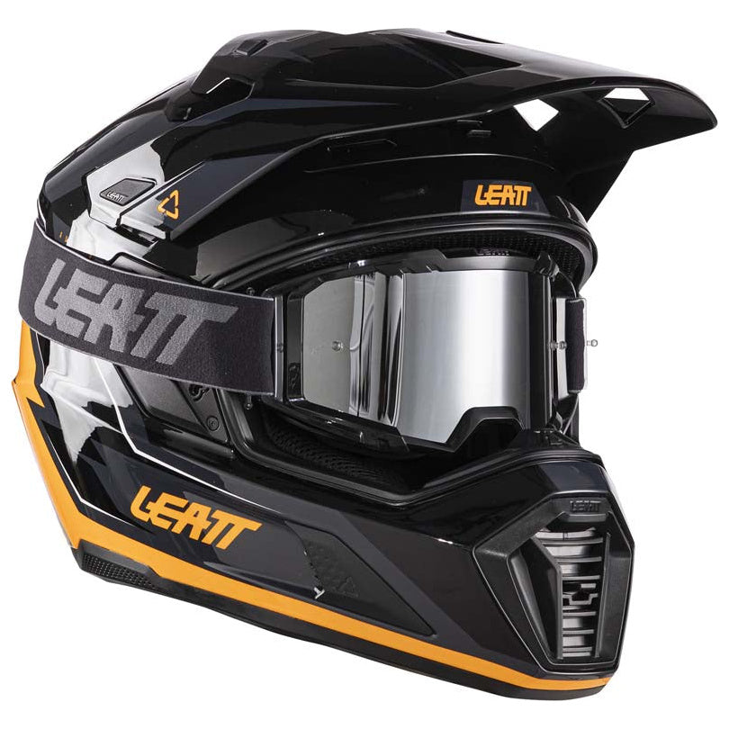 Leatt ADV 7.5 Helmet Kit Black / Orange adventure motorcycle helmet, left front view