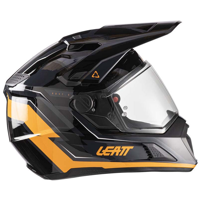 Leatt ADV 7.5 Helmet Kit Black / Orange adventure motorcycle helmet, left profile