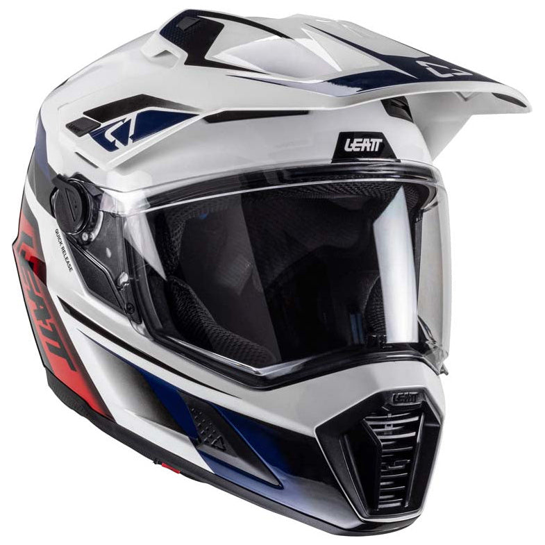 Leatt ADV 8.5 Helmet Kit Royal Blue / Red adventure motorcycle helmet, front three-quarter view