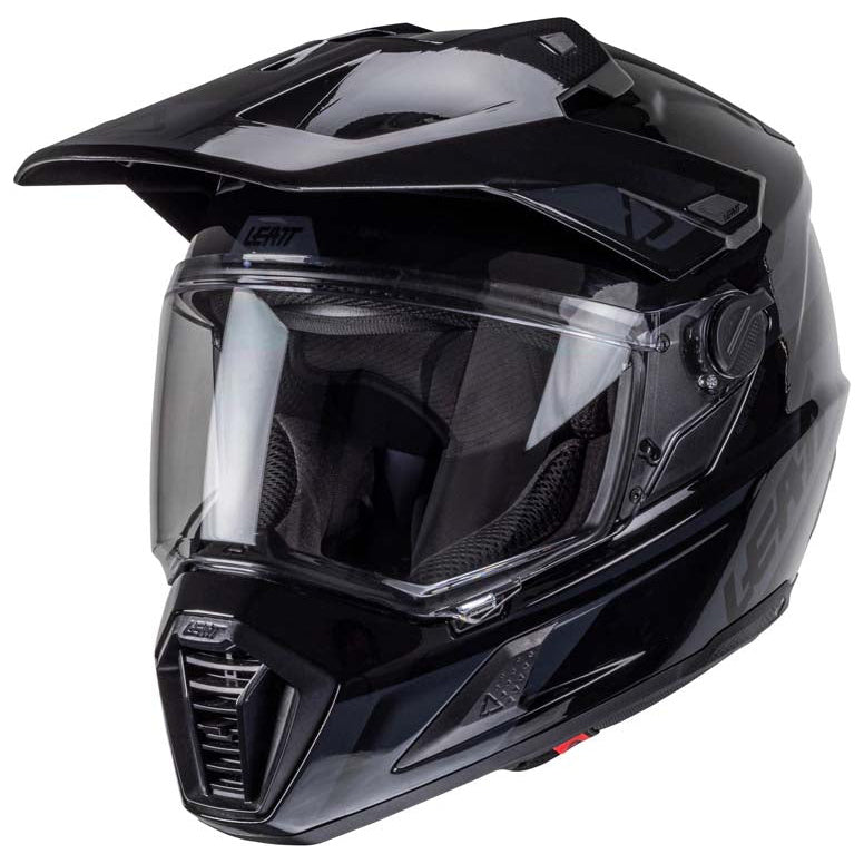 Leatt ADV 8.5 Helmet Kit Stealth Black / Grey adventure motorcycle helmet, front view