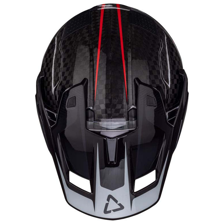 Leatt ADV 9.5 Helmet Kit Carbon / Black adventure motorcycle helmet, peak underside view