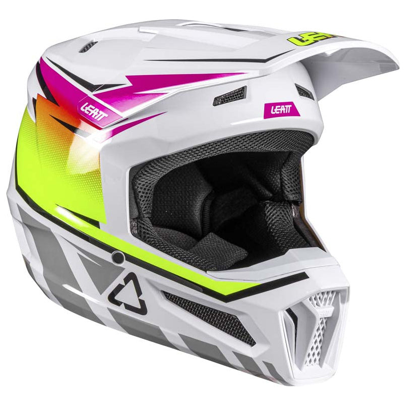 Leatt Moto 2.5 Pink motocross motorcycle helmet, left-side view