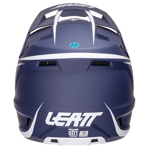 Leatt Moto 3.5 Helmet Kit Blue motocross motorcycle helmet, rear view