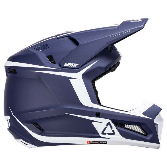 Leatt Moto 3.5 Helmet Kit Blue motocross motorcycle helmet, right-side view