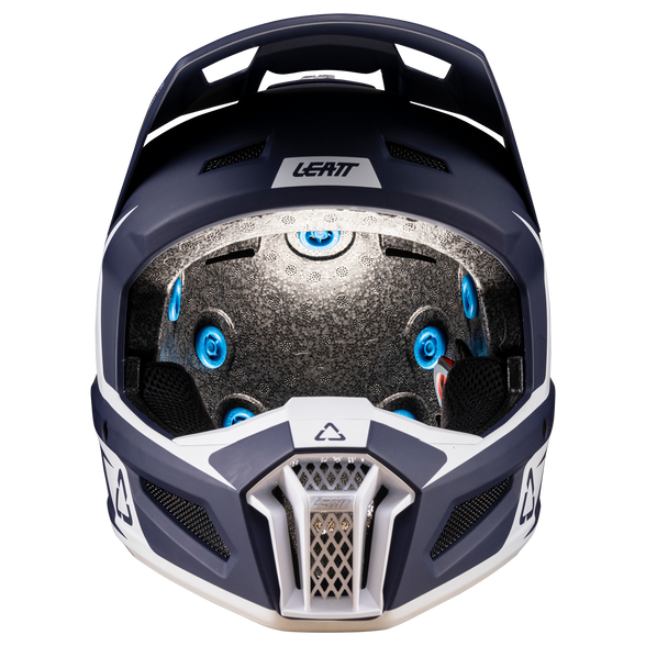 Leatt Moto 3.5 Helmet Kit Blue motocross motorcycle helmet, top view