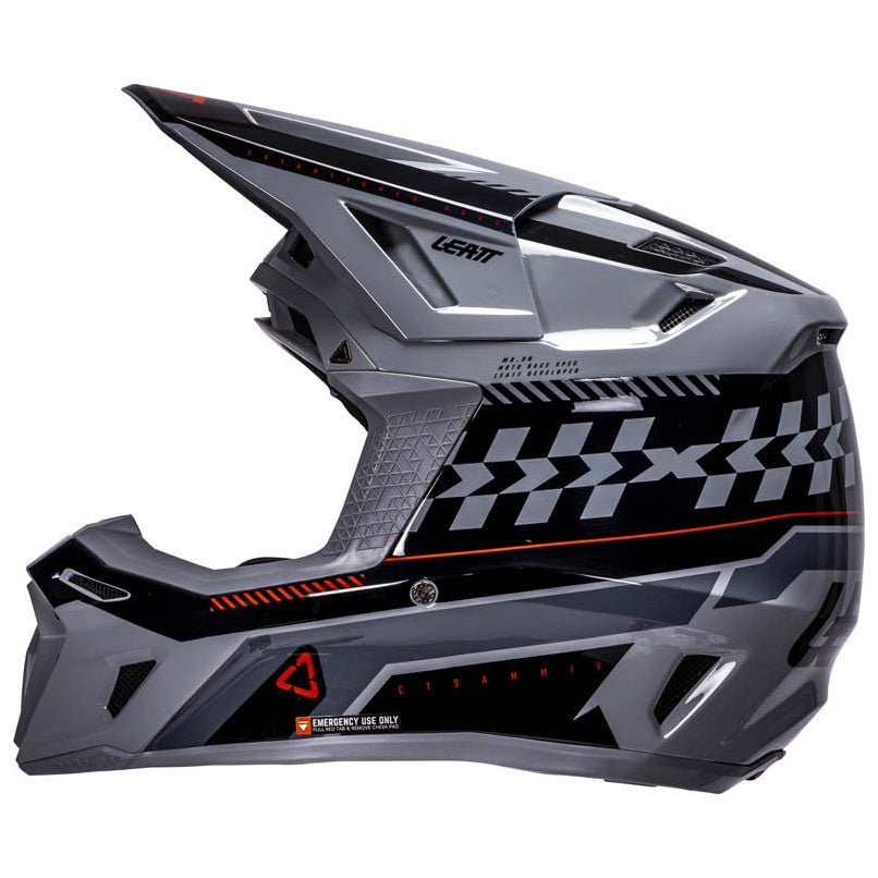 Leatt Moto 8.5 Helmet Kit Grey motocross motorcycle helmet, right profile