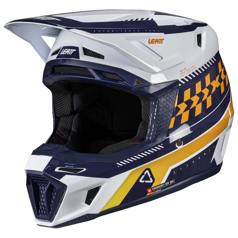 Leatt Moto 8.5 Helmet Kit Orange motocross motorcycle helmet, right front view