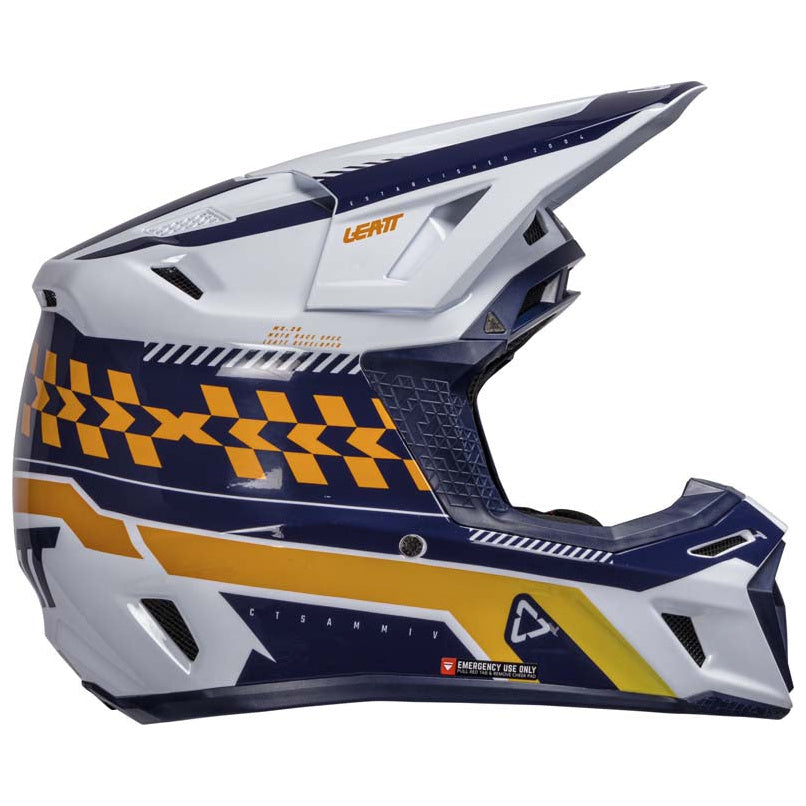 Leatt Moto 8.5 Helmet Kit Orange motocross motorcycle helmet, right-side view