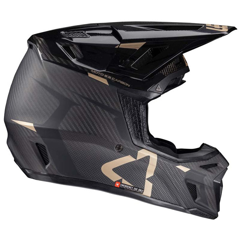 Leatt Moto 9.5 Helmet Kit Carbon / Black motocross motorcycle helmet, right profile