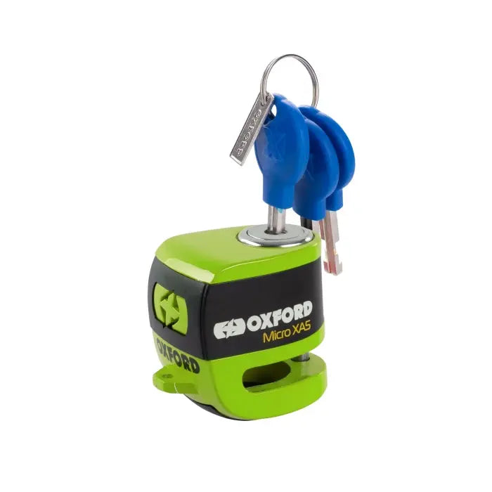 Oxford Micro XA5 Alarm Disc Lock Green - 5.5mm FREE UK Delivery, FREE 365 Day Returns | Moto Central