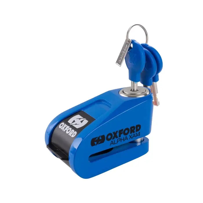 Oxford Alpha XA14 Alarm Disc Lock Blue - 14mm FREE UK Delivery, FREE 365 Day Returns | Moto Central