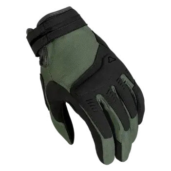 Macna Darko Short Textile Gloves Green / Black, back-of-hand view