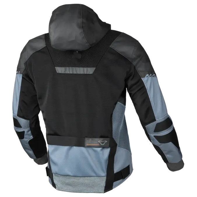 Macna Rebelite Textile Jacket Black / Grey, rear view
