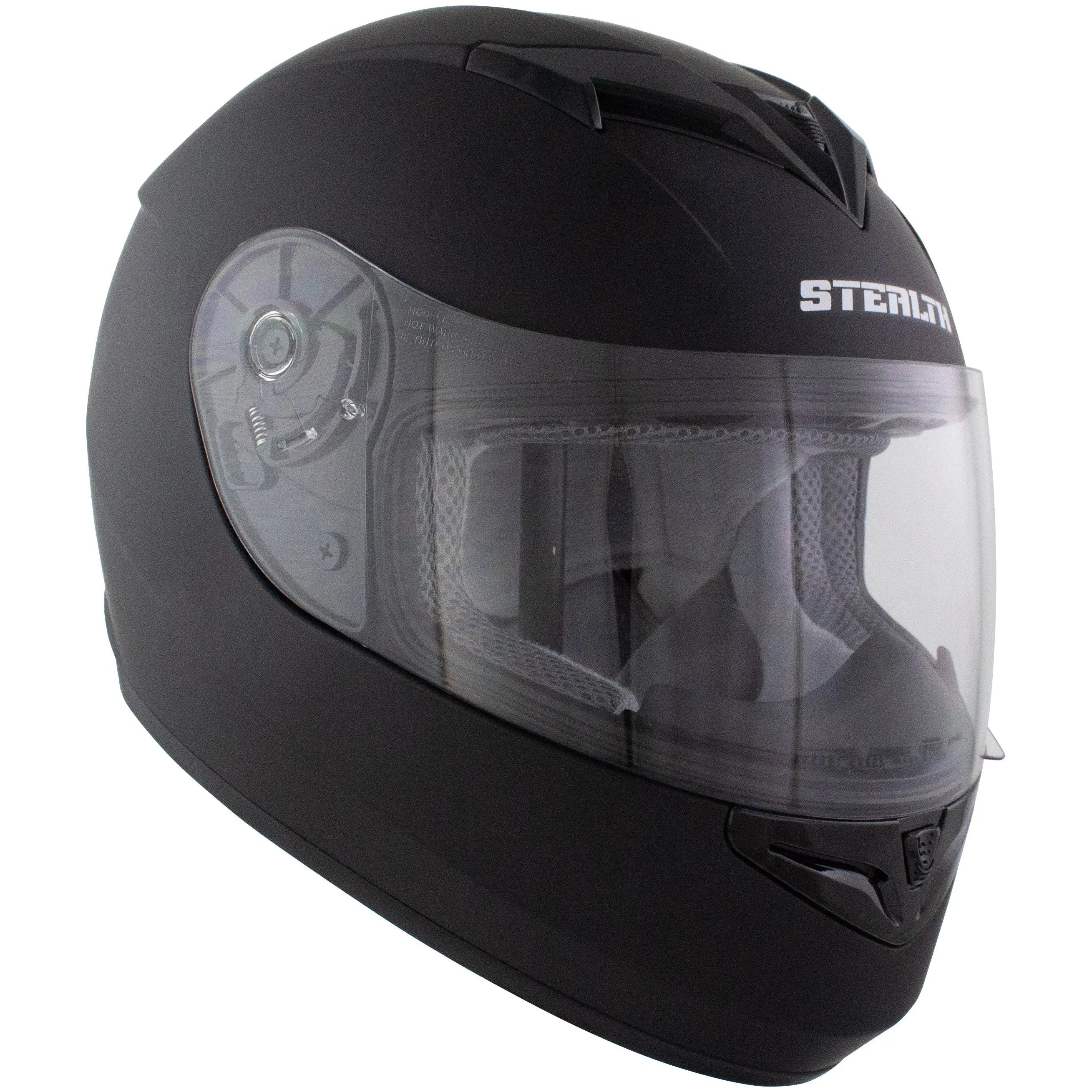 Stealth V121 Full Face Helmet Matt Black - FREE UK Shipping, FREE 365 Day Returns | Moto Central