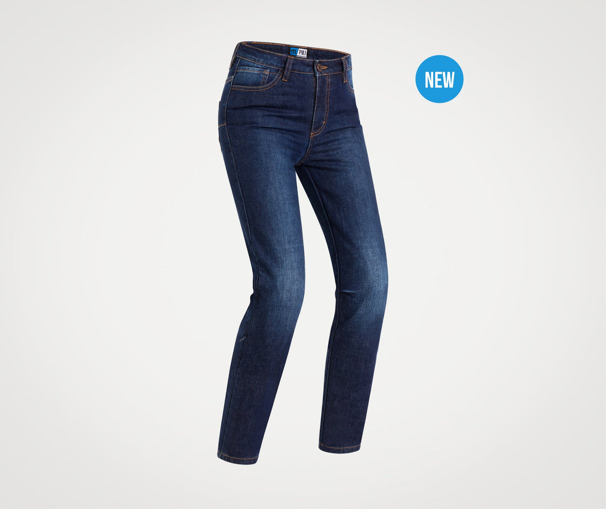 PMJ Hollie ladies motorcycle jeans Dark Blue, front view