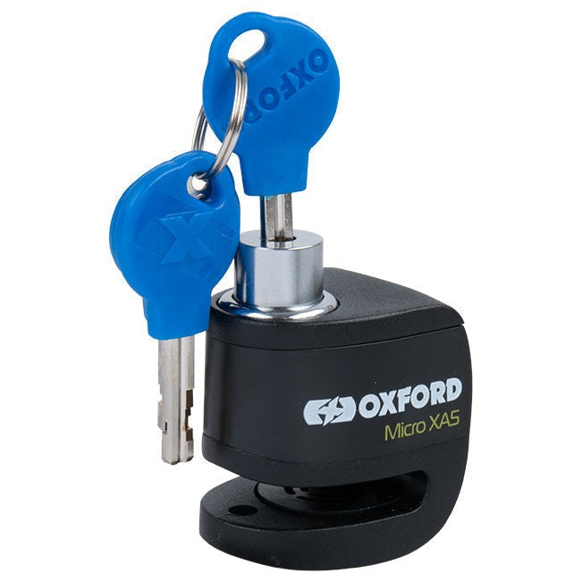 Oxford Micro XA5 Alarm Disc Lock Black / Black, with keys