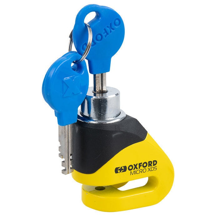 Oxford Micro XD5 Disc Lock Yellow / Black, with keys