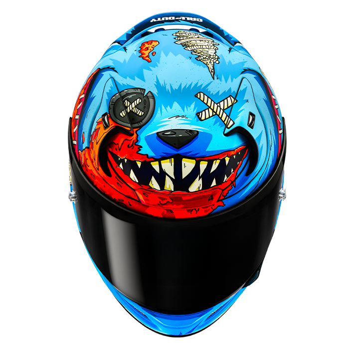 HJC RPHA 12 Mister Peeks Call Of Duty MC21SF White / Blue / Red FREE UK Delivery, FREE 365 Day Returns | Moto Central