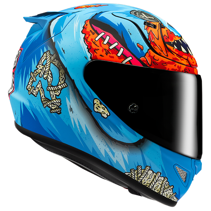 HJC RPHA 12 Mister Peeks Call Of Duty MC21SF White / Blue / Red FREE UK Delivery, FREE 365 Day Returns | Moto Central