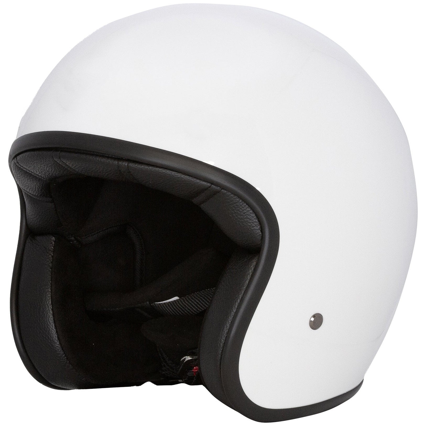 Merlin Blackbird Jet Naked White open-face motorcycle helmet, left-side view