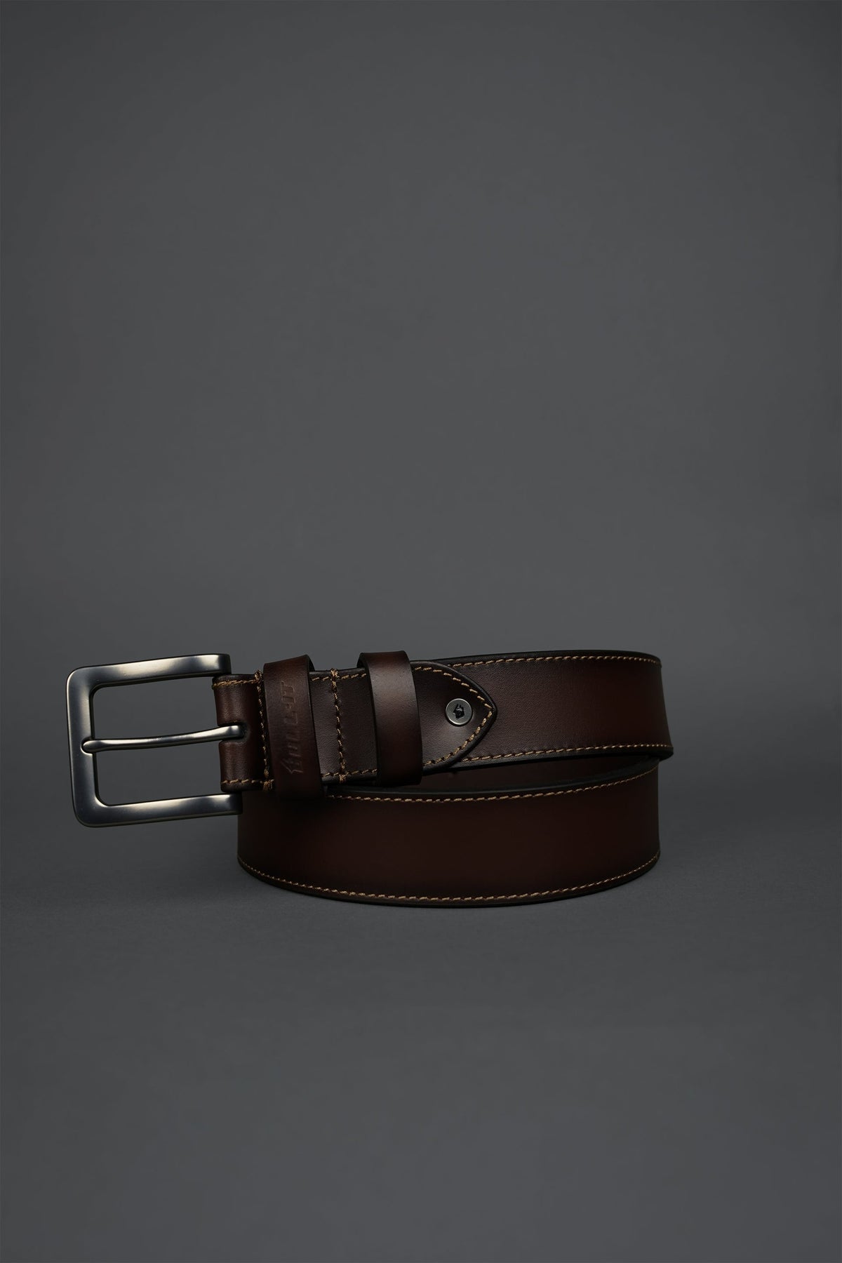 Bull-it Leather Belt Brown – brown leather belt with metal buckle