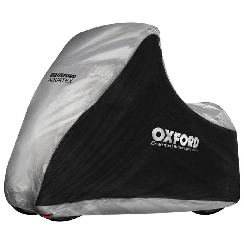 Oxford Aquatex MP3/3 Wheeler Black / Silver - three-wheeler cover side view