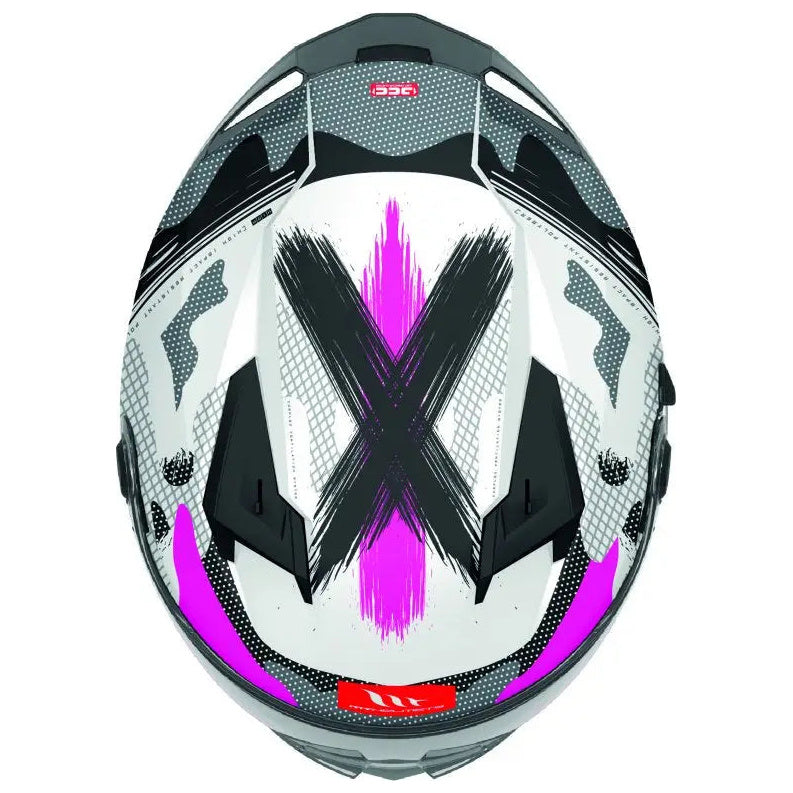 MT Helmets Braker SV Crossover A8 Matt Pink full-face motorcycle helmet, top view