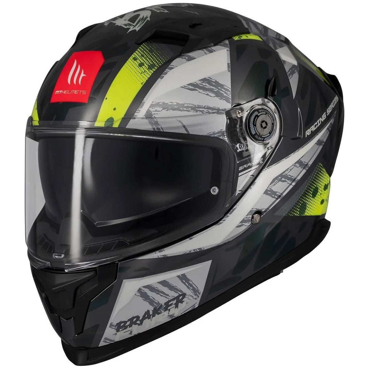MT Helmets Braker SV Fury C6 Gloss Fluo Yellow full-face motorcycle helmet, top view