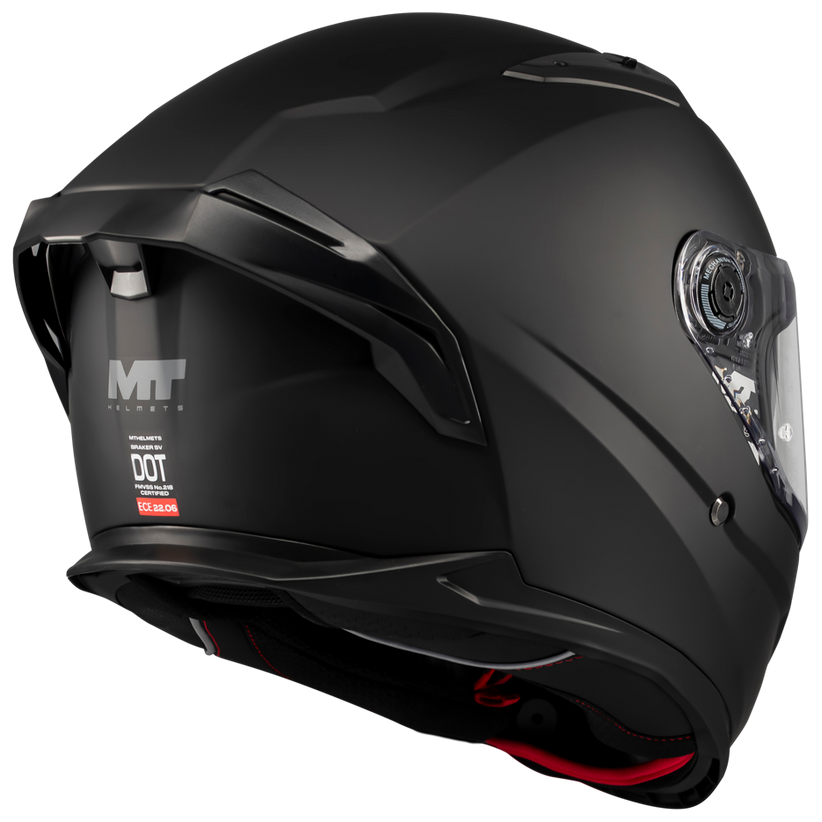 MT Helmets Braker SV Pure A1 Matt Black motorcycle helmet, left-side view
