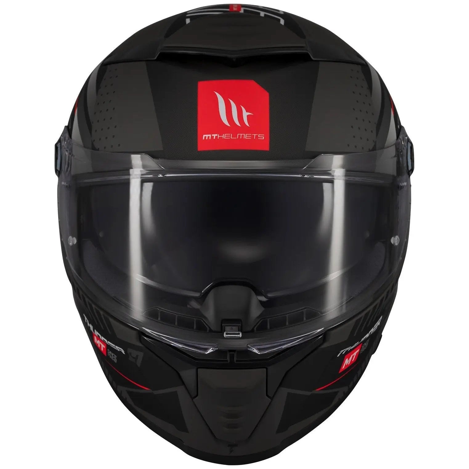 MT Helmets Thunder 4 SV Lumin D1 Matt Black full-face motorcycle helmet, front view