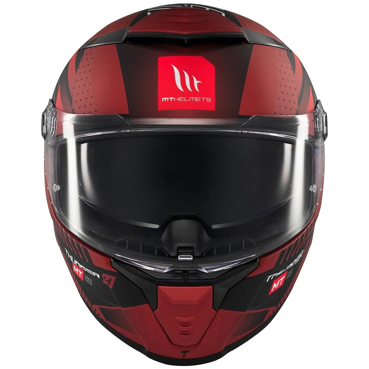 MT Helmets Thunder 4 SV Lumin D5 Matt Red full-face motorcycle helmet, front view