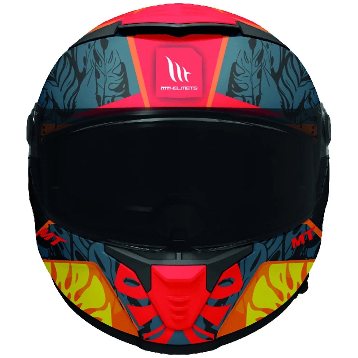 MT Helmets Thunder 4 SV Rainforest C4 Gloss Orange full-face motorcycle helmet, front-left three-quarter view