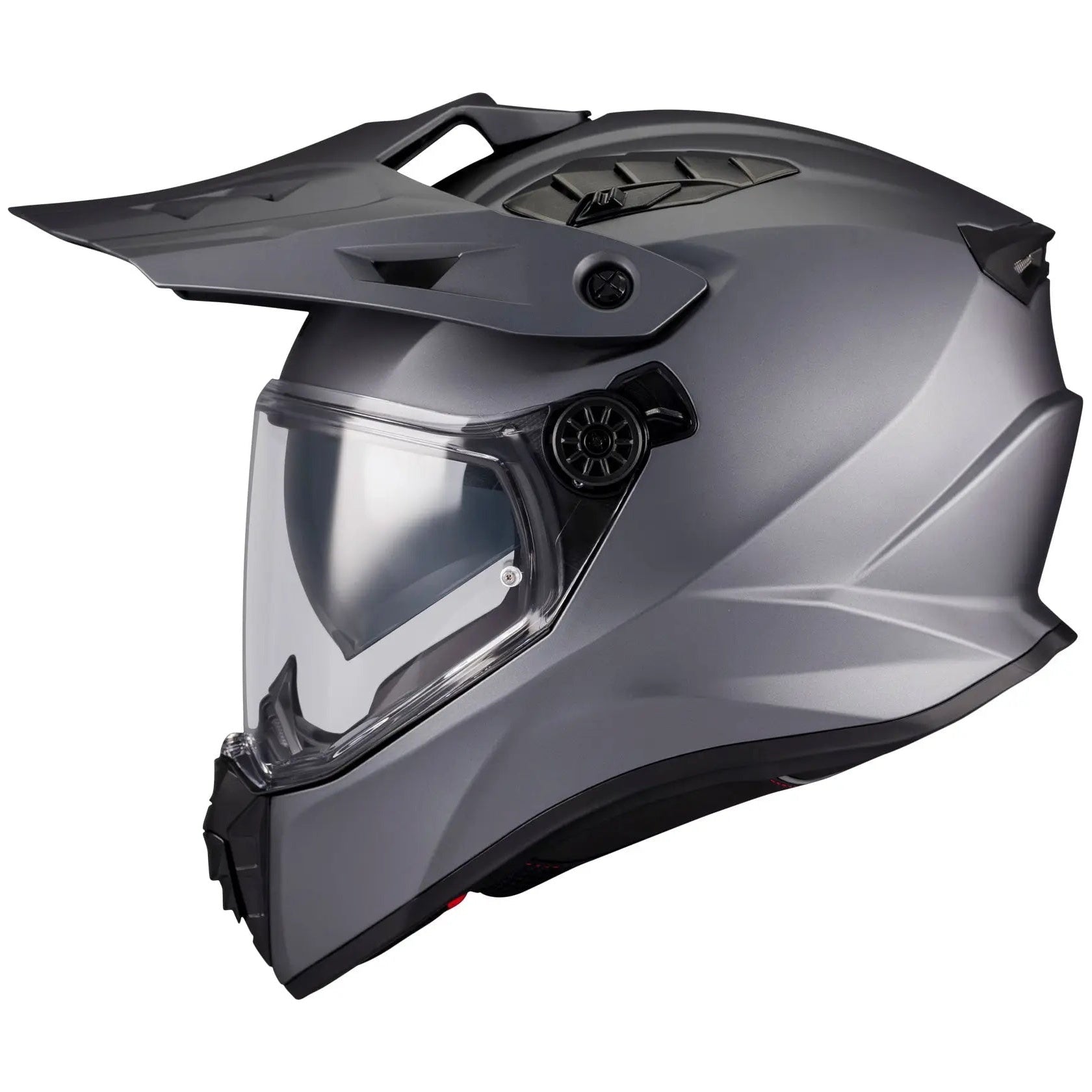 MT Helmets Track SV Pure A2 Matt Grey motorcycle helmet, front three-quarter view