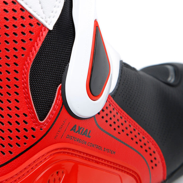 Dainese Nexus 2 Air Leather Boots Black / White / Lava Red, rear heel ventilation detail