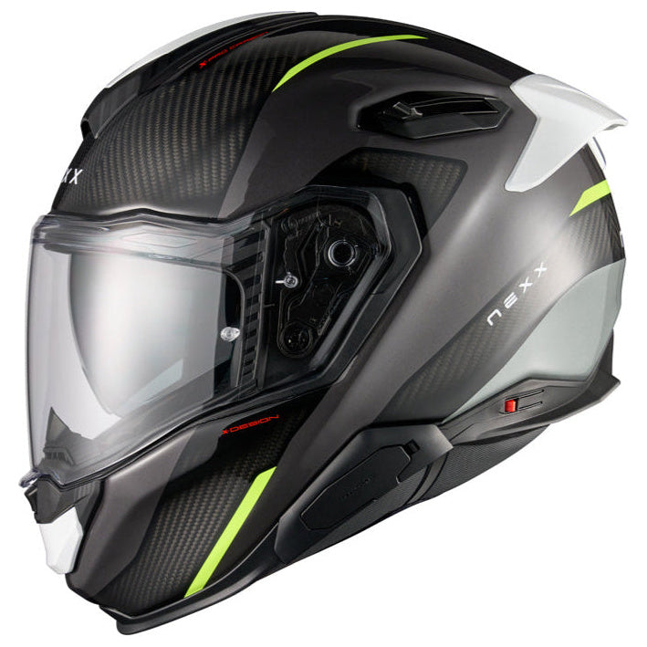 Nexx X.TR Rush Black / Neon motorcycle helmet, side profile