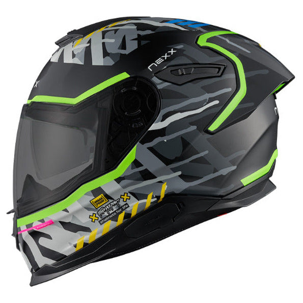 Nexx Y.100R Urbangram Matt Black full-face motorcycle helmet, right side view