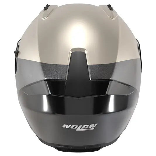 Nolan N60-6 Verniciatura Speciale Black / Anthracite / Cream full-face motorcycle helmet, rear view