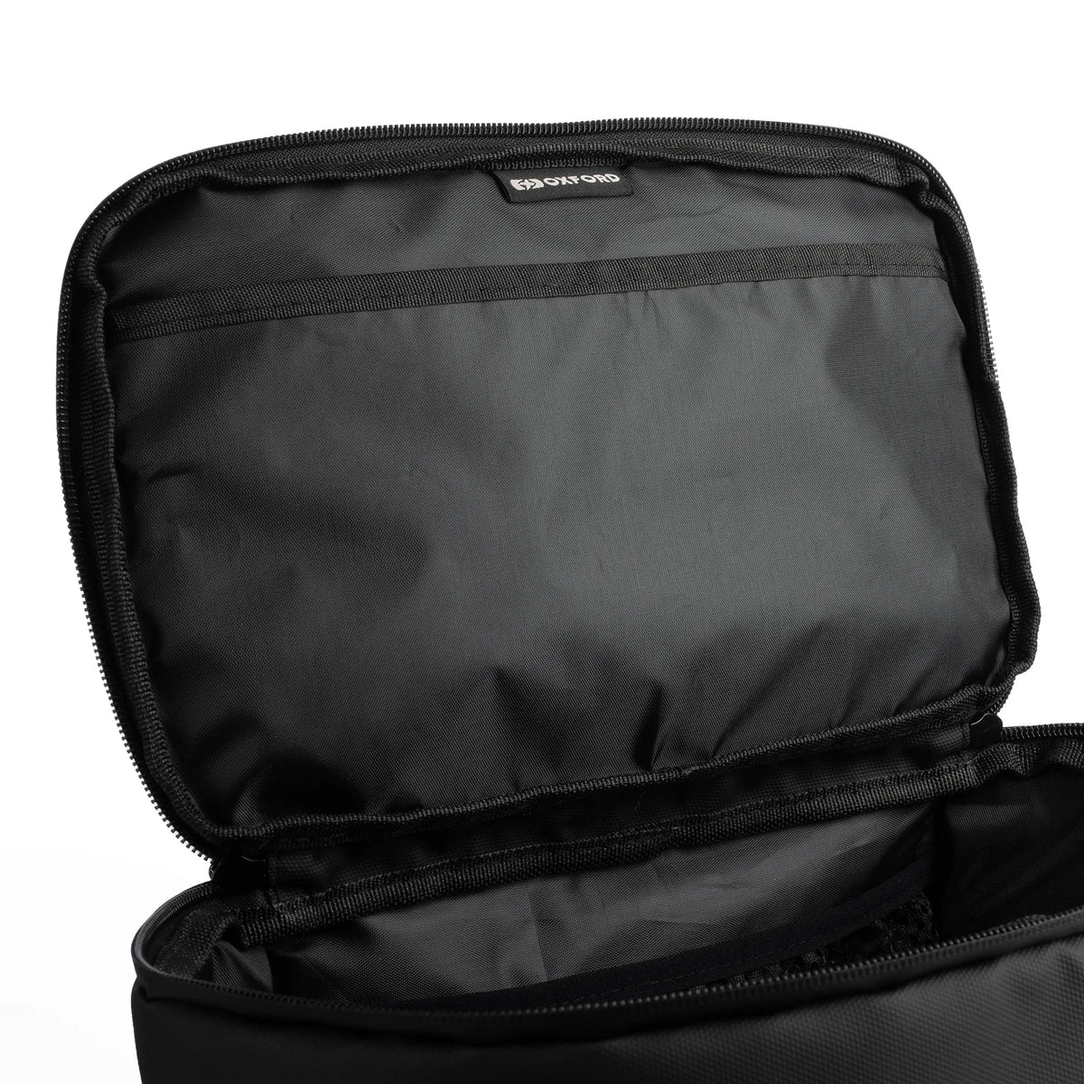 Oxford Roamer Grab Bag Black - 10 Liters - open lid and internal mesh pocket detail