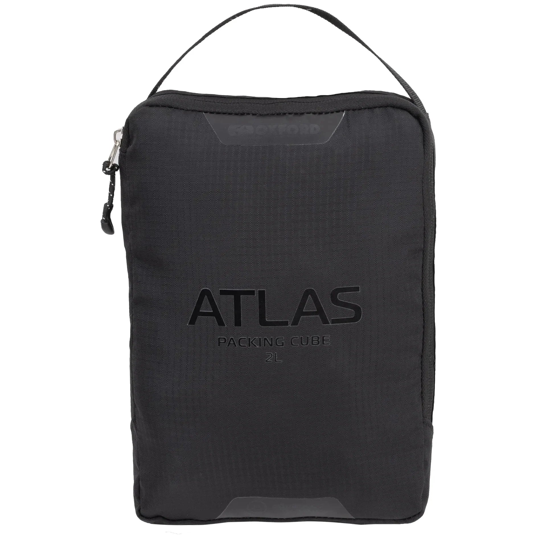 Oxford Atlas Packing Cubes 3-Pack Black - single packing cube front view