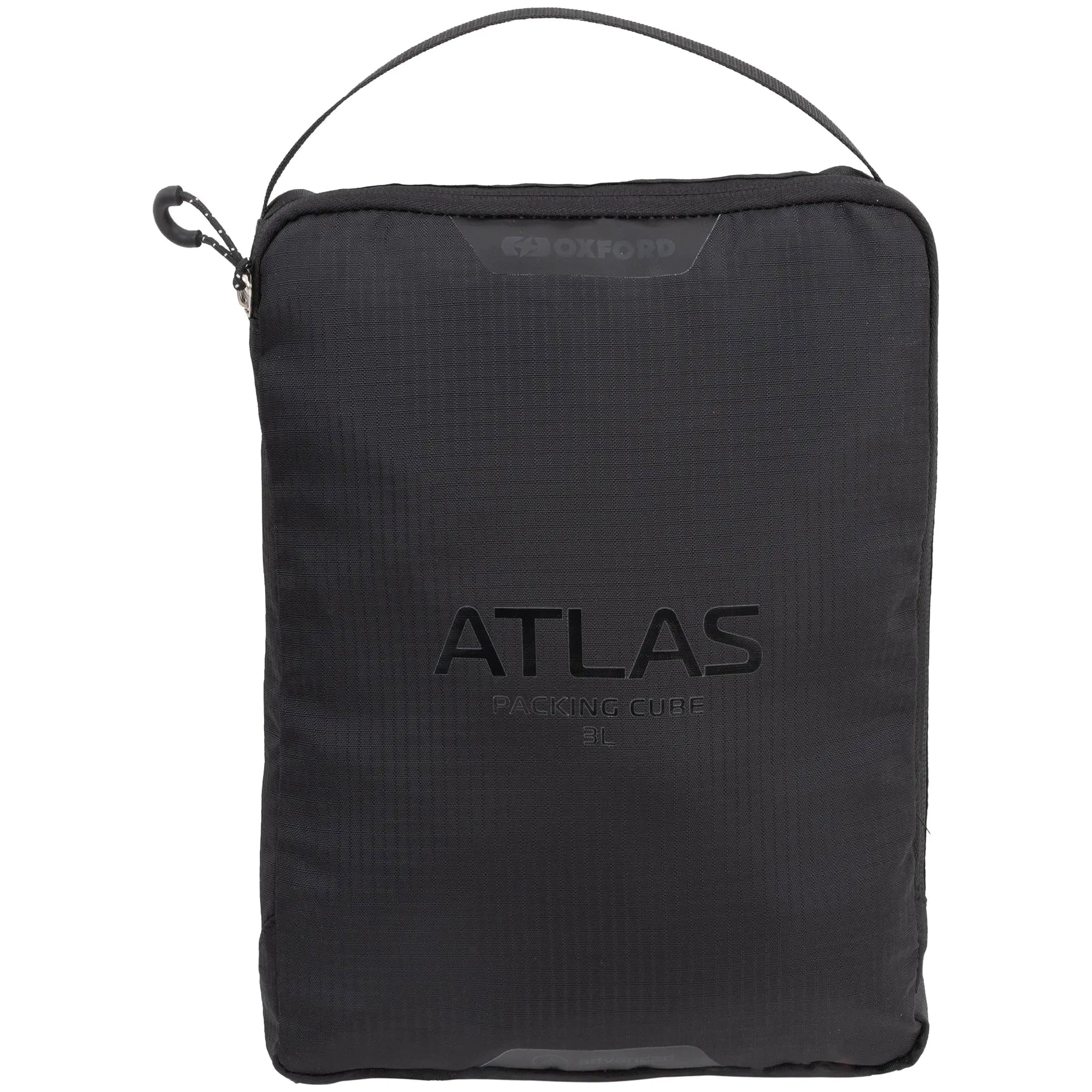 Oxford Atlas Packing Cubes 3-Pack Black - single packing cube alternate front view