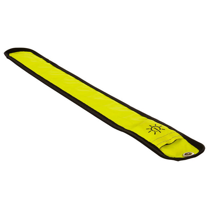 Oxford Bright Halo Arm Wrap Band Yellow, yellow reflective band laid flat