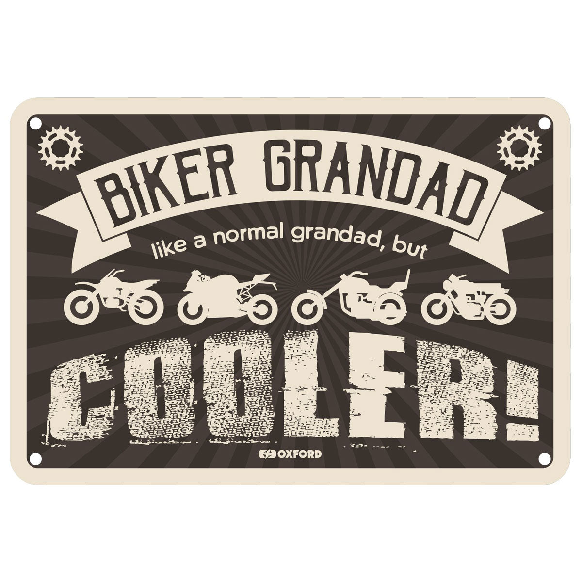Oxford Biker Grandad Garage Metal Sign - 30cm x 20cm x 0.25mm