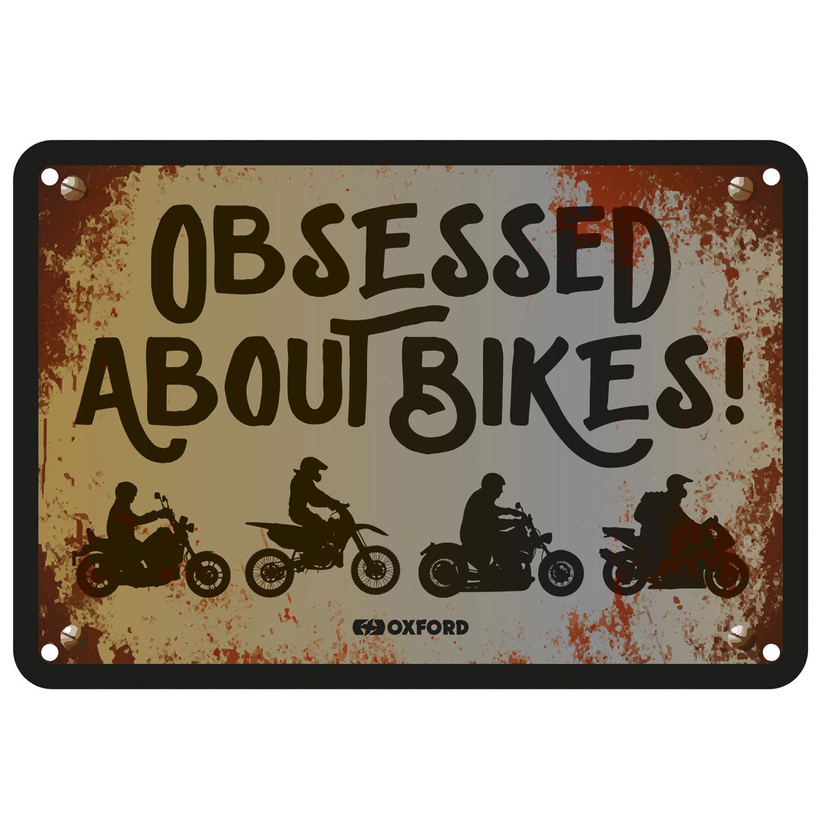 Oxford Obsessed About Bikes Garage Metal Sign - 30cm x 20cm x 0.25mm