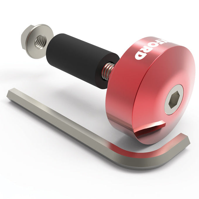 Oxford Handlebar BarEnds 1 Red - red bar end and fitting tool