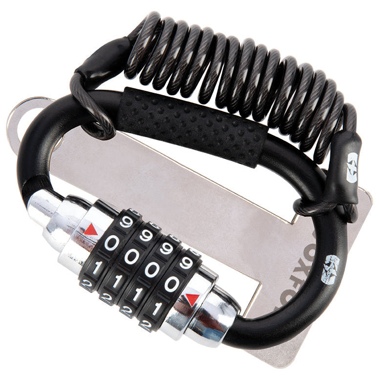 Oxford Helmet LidLock Black - coiled combination lock