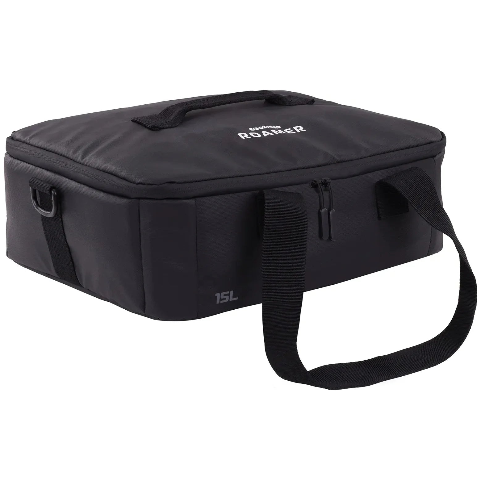 Oxford Roamer Grab Bag Black - 15 Liters - closed front three-quarter view with shoulder strap