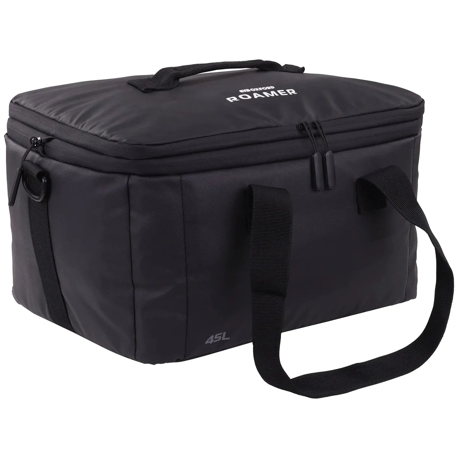 Oxford Roamer Grab Bag Black - 45 Liters - closed front three-quarter view with shoulder strap