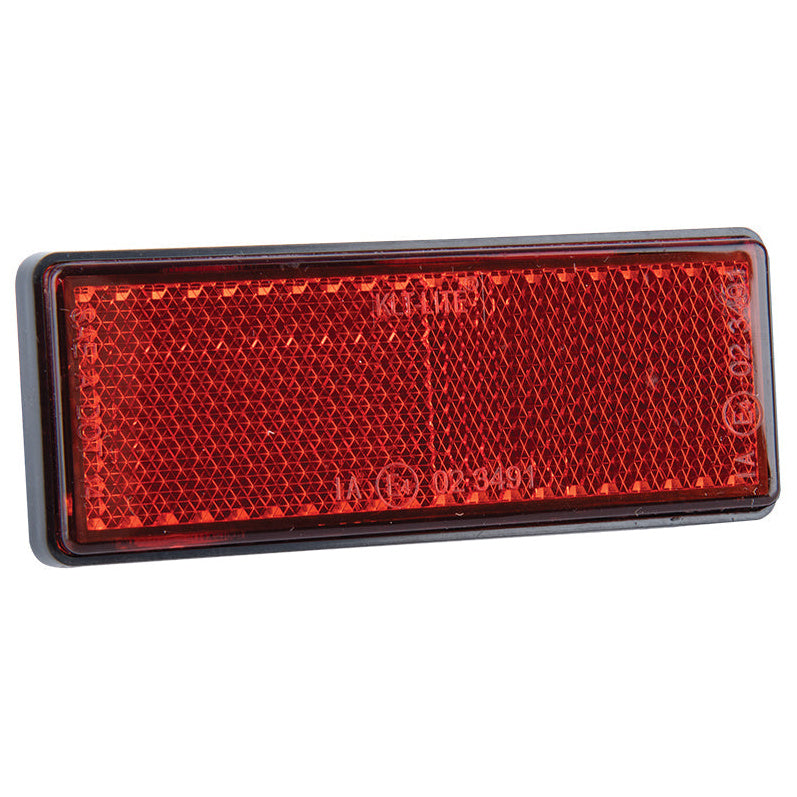 Oxford Self Adhesive Rectangular Reflectors - Pair single red rectangular reflector product view