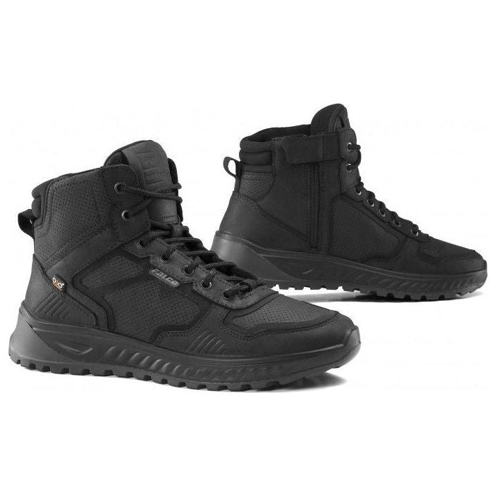 Falco Ace Leather / Textile Short Boots Black – front and side views