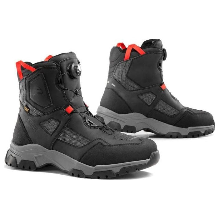 Falco Arrakis Leather Boots Black / Grey – front and side views